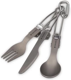 Navaris Campingbestek Van Titanium - Set Met Vork, Mes En Lepel - Inklapbaar - Bestekset Voor Onderweg - Inclusief Karabijnhaak En Bewaarzakje -Buiten Kamperen 1057x1200 2