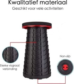 Kampeerkruk - Uitschuifbare Kruk - Rood/Zwart- Tot 120 Kg - Travel Stool - Opvouwbare Campingkruk - Inklapbaar Krukje - Telescopische Kruk - Camping - Outdoor 19 Kampeerkruk - Uitschuifbare Kruk - Rood/Zwart- Tot 120 Kg - Travel Stool - Opvouwbare Campingkruk - Inklapbaar Krukje - Telescopische Kruk - Camping - Outdoor -Buiten Kamperen 1069x1200