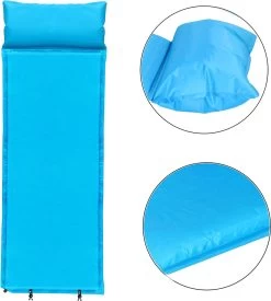 Springos Slaapmat | Zelfopblazend | 186 Cm | Inclusief Hoes & Hoofdkussen | Lichtblauw -Buiten Kamperen 1079x1200 3