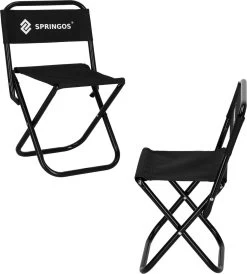 Springos Campingstoel | Kampeerstoel | Vouwstoel | Klapstoel | Zwart -Buiten Kamperen 1080x1200
