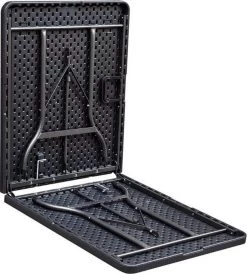 ERRO Vouwtafel - Houtlook - 180x74cm - Zwart -Buiten Kamperen 1083x1200