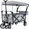 Rijoka Luxe Opvouwbare Bolderkar/Bolderwagen | Met Dakje En Draagtas | Grijs -Buiten Kamperen 1097x1200 5