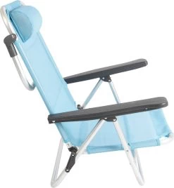 Bo-Camp Beach Chair - Monaco - Aluminium - Blauw -Buiten Kamperen 1106x1200