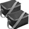 Trendoz Set Van 2x Stuks Kleine Koeltas Zwart Voor 6 Blikjes Met Rits En Draagband - Lunch-drankjes-medicijnen - 20 X 13 X 13 Cm -Buiten Kamperen 1138x1200 2