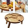 Merkloos Opvouwbare Draagbare Picknicktafel, Outdoor Opvouwbare Lichtgewicht Kampeertafel 30,5 Cm Kleine Houten Wijnpicknicktafel Voor Feest, Strand, Tuin, Camping, Barbecue, Reizen -Buiten Kamperen 1151x1200