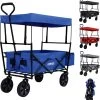 AREBOS Handwagen Vouwbare Dak Handwagen Vouwbare Trolley Uitrustingswagen Blauw -Buiten Kamperen 1154x1200 2