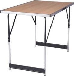 Kamyra® Campingtafel Inklapbaar - Kampeertafel, Partytafel - Opvouwbaar, Lichtgewicht & In Hoogte Verstelbaar - Aluminium/Hout -Buiten Kamperen 1161x1200 2