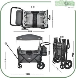 FableKids LEO X4Plus Opvouwbare Wagen Met Dak Fossil Grey -Buiten Kamperen 1161x1200 4