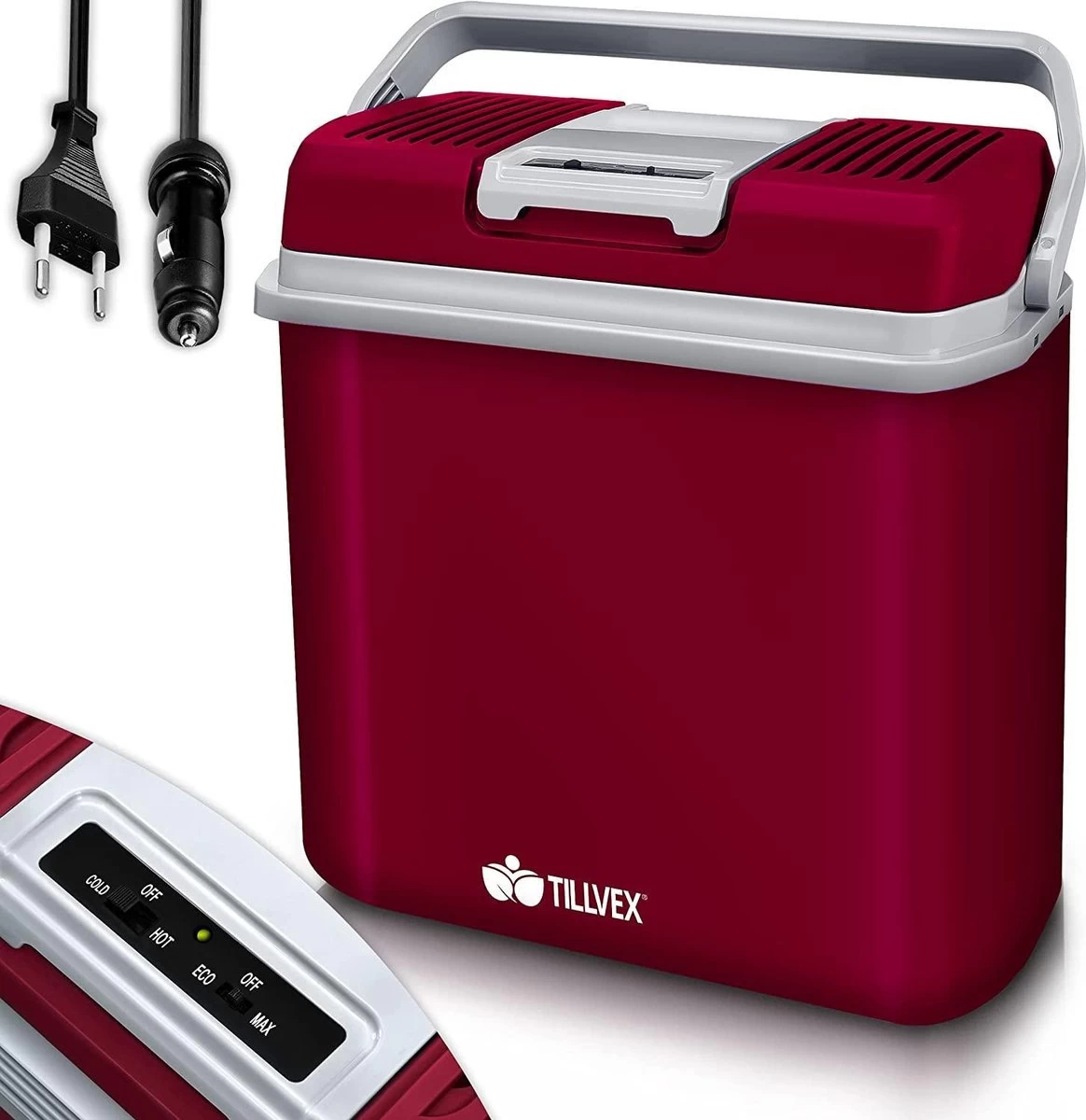 Tillvex- Koelbox, Coolbox, 24 Liter, Rood 3 Tillvex- Koelbox, Coolbox, 24 Liter, Rood