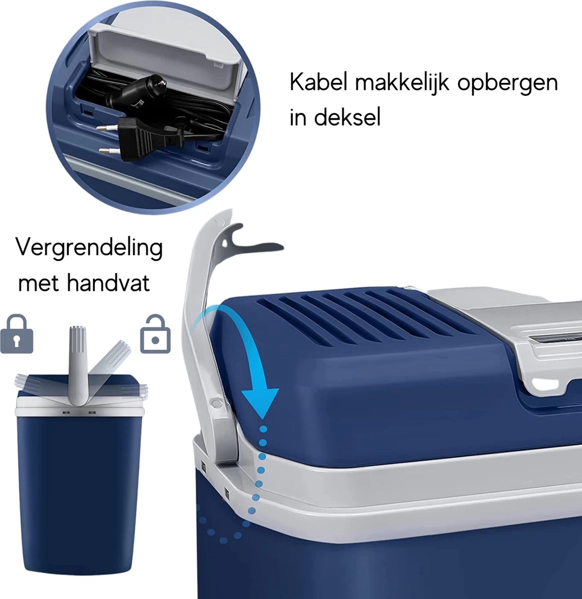 Tillvex- Koelbox, Coolbox, 24 Liter, Blauw 7 Tillvex- Koelbox, Coolbox, 24 Liter, Blauw - Afbeelding 5