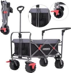 AREBOS Opvouwbare Steekwagen Met Telescopische Stang Draagvermogen 100 Kg