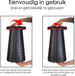 Kampeerkruk - Uitschuifbare Kruk - Rood/Zwart- Tot 120 Kg - Travel Stool - Opvouwbare Campingkruk - Inklapbaar Krukje - Telescopische Kruk - Camping - Outdoor 15 Kampeerkruk - Uitschuifbare Kruk - Rood/Zwart- Tot 120 Kg - Travel Stool - Opvouwbare Campingkruk - Inklapbaar Krukje - Telescopische Kruk - Camping - Outdoor -Buiten Kamperen 1175x1200