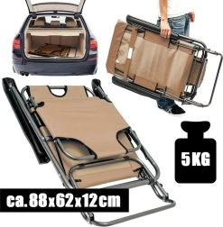 Ligstoel Opvouwbaar 155x60cm - Lichte Ligbed Relaxstoel Tuinstoel Campingstoel Strandstoel -Buiten Kamperen 1176x1200 3