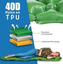 TRVLMORE Slaapmat - Zelfopblazend - 1 Persoons - Ingebouwde Pomp En Kussen - Groen -Buiten Kamperen 1183x1200 7