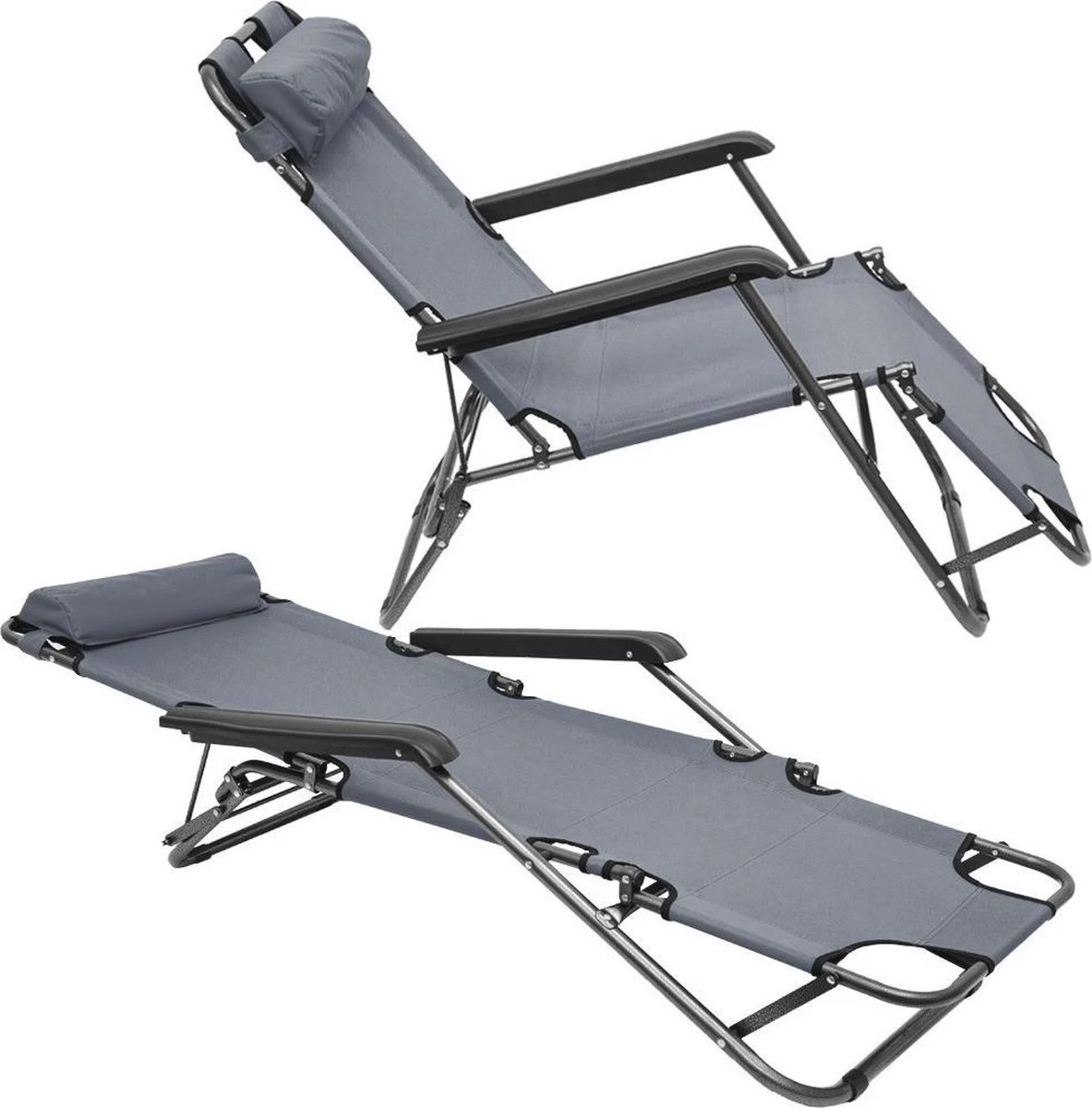 Ligstoel Opvouwbaar 155x60cm - Lichte Ligbed Relaxstoel Tuinstoel Campingstoel Strandstoel 5 Ligstoel Opvouwbaar 155x60cm - Lichte Ligbed Relaxstoel Tuinstoel Campingstoel Strandstoel - Afbeelding 3