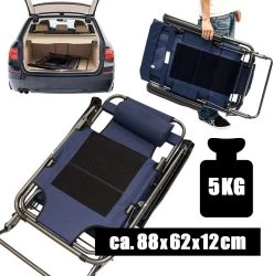 Ligstoel 155x60cm - Opvouwbaar Campingstoel Ligbed Strandstoel Tuinstoel Vouwligstoel Blauw -Buiten Kamperen 1184x1200 1