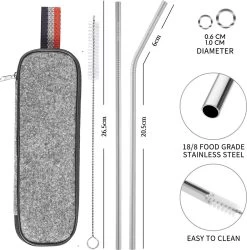 House Of Husk Reisbestek - Reis Bestekset - Chopsticks - Metalen Rietjes Met Borstel - Lepel - Vaatwasserbestendig - RVS - 7 Delig - Zilver -Buiten Kamperen 1186x1200 7