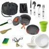Camping Outdoor Kookset 13-delig Camping Servies En Pannen Pannenset Keukengerei - BPA-vrij & Geen Giftige Stoffen - Opvouwbaar & Licht - Ideaal Voor Reizen, Festival, Wandelen -Buiten Kamperen 1188x1200 13