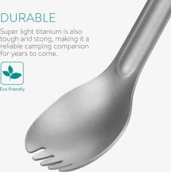 Navaris 2x Spork Met Extra Lange Handgreep - Set Van 2 - Campingbestek Van Titanium - Bestek Voor Onderweg - Lichtgewicht - Inclusief Bewaarzakje -Buiten Kamperen 1188x1200 15