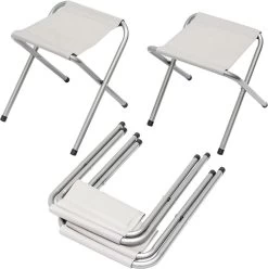 Inklapbare, In Hoogte Verstelbare Campingtafel 120x60x70cm Incl. 4 Inklapbare Krukken Campingtafel S -Buiten Kamperen 1194x1200