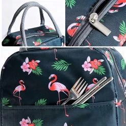 Koeltas - Lunchtas - Volwassenen En Kinderen - Compact & Handig: Zomer - Picknick -School - Lunch - Werk - Zwart Flamingo -Buiten Kamperen 1195x1200 2