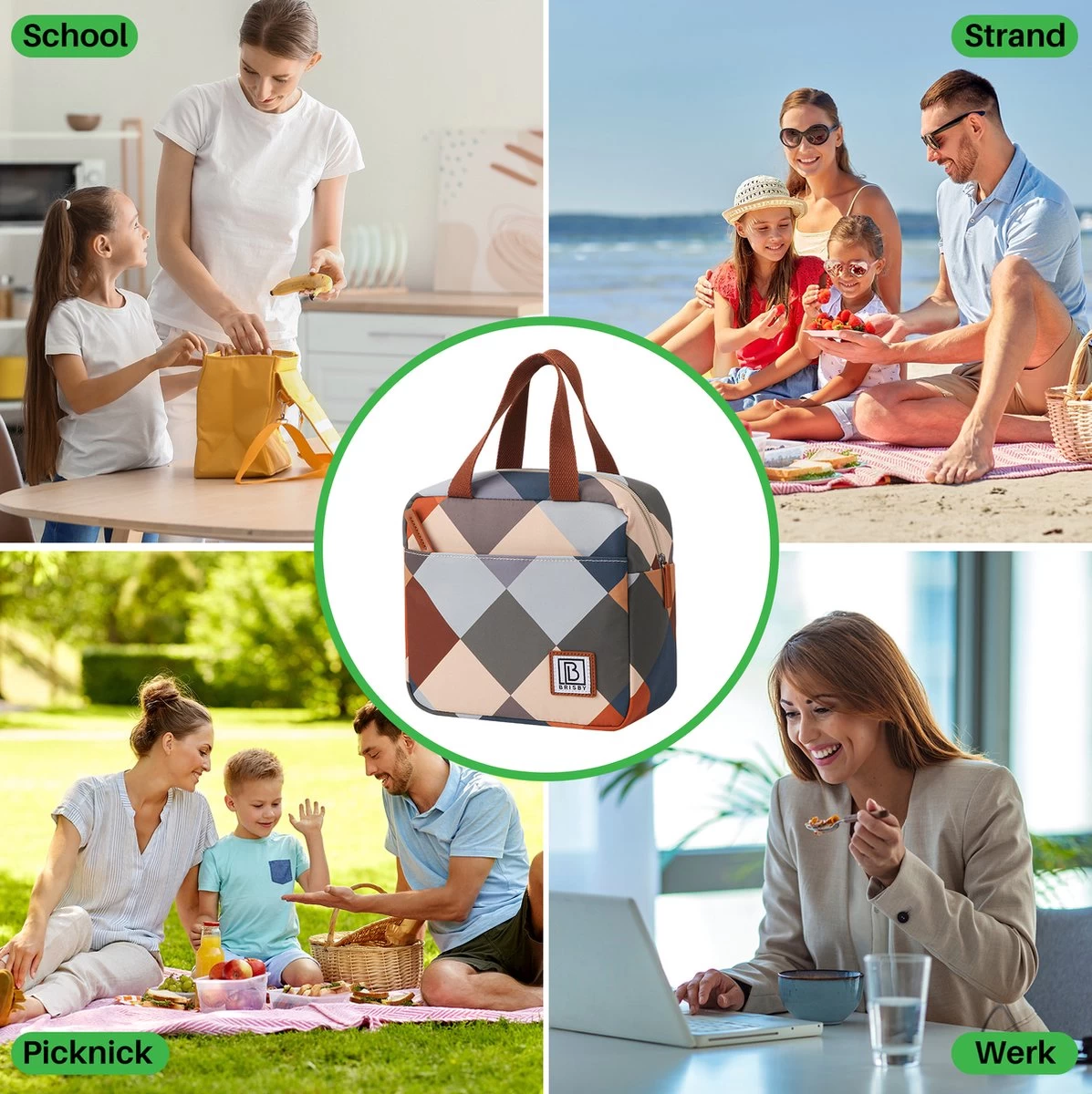 Brisby 4 Laags Geïsoleerde Koeltas - Lunchtas 4 Liter - Blok 5 Brisby 4 Laags Geïsoleerde Koeltas - Lunchtas 4 Liter - Blok - Afbeelding 4