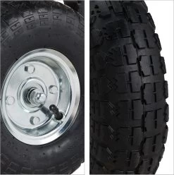 Relaxdays Bolderkar Tuin - Platte Tuinwagen - Luchtbanden - 200 Kg - Transportkar - Staal -Buiten Kamperen 1197x1200 26