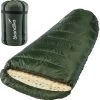 Skandika Vegas-R XXL Slaapzak - Mummieslaapzakken – Slaapzakken Volwassen – Maat XXL – Mummie Slaapzak - Unisex - Katoen, Luxe Kwaliteit, Koppelbaar, 3 Seizoenen, 220 X 110 Cm, -12° Tot -15°C, Outdoor Kampeerslaapzak – Ritssluiting Rechts - Groen -Buiten Kamperen 1198x1200 17
