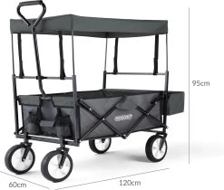 Monzana Bolderkar Opvouwbaar - 100 Liter - Met Afneembaar Dak Grijs -Buiten Kamperen 1200x1020 4