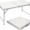 Aluminium Kampeertafel 120x60cm - Campingtafel Inklapbaar - 3-voudig Verstelbare Vouwtafel Grijs -Buiten Kamperen 1200x1045