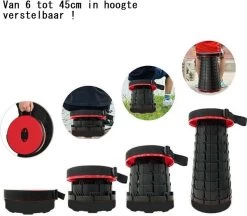 Kampeerkruk - Uitschuifbare Kruk - Rood/Zwart- Tot 120 Kg - Travel Stool - Opvouwbare Campingkruk - Inklapbaar Krukje - Telescopische Kruk - Camping - Outdoor 20 Kampeerkruk - Uitschuifbare Kruk - Rood/Zwart- Tot 120 Kg - Travel Stool - Opvouwbare Campingkruk - Inklapbaar Krukje - Telescopische Kruk - Camping - Outdoor -Buiten Kamperen 1200x1051