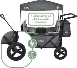 FableKids LEO X4Plus Opvouwbare Wagen Met Dak Fossil Grey -Buiten Kamperen 1200x1060 3