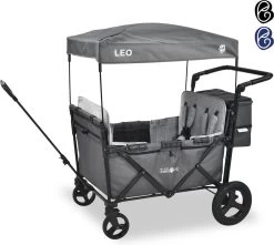 FableKids LEO X4Plus Opvouwbare Wagen Met Dak Fossil Grey