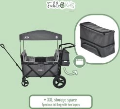 FableKids LEO X4Plus Opvouwbare Wagen Met Dak Fossil Grey -Buiten Kamperen 1200x1089 2