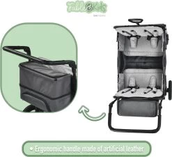 FableKids LEO X4Plus Opvouwbare Wagen Met Dak Fossil Grey -Buiten Kamperen 1200x1091 2