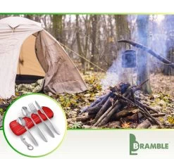 Roestvrij Staal Bestek (kampeerset) – Draagbare Reislepels, -vork En -mes Voor Festivals, Camping Of Trektochten - Wordt Geleverd Met Een Neopreen Draagtasje Met Een Lichtgewicht Flesopener -Buiten Kamperen 1200x1100 4