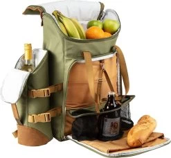 Cabinmax Koeltas - Koelrugzak - Picknick - Picknicktas Met Flessenhouder - Koelrugtas 24L - Olive Green -Buiten Kamperen 1200x1110 1