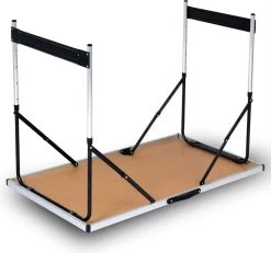 Kamyra® Campingtafel Inklapbaar - Kampeertafel, Partytafel - Opvouwbaar, Lichtgewicht & In Hoogte Verstelbaar - Aluminium/Hout -Buiten Kamperen 1200x1121 1