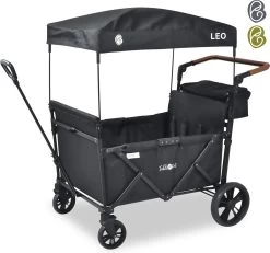 FableKids LEO X4Lite Opvouwbare Handkar Met Dak Onyx Zwart