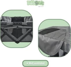 FableKids LEO X4Plus Opvouwbare Wagen Met Dak Fossil Grey -Buiten Kamperen 1200x1134 5