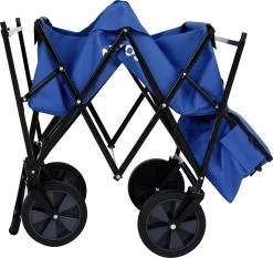 AREBOS Handwagen Vouwbare Dak Handwagen Vouwbare Trolley Uitrustingswagen Blauw -Buiten Kamperen 1200x1134 9
