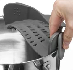 SensaHome- Siliconen Vergiet - Keuken Afgietdeksel - Afgiethulp - Siliconen - BPA Vrij - Grijs -Buiten Kamperen 1200x1144 3