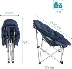 Navaris Klapstoel Met Draagtas - Campingstoel - Draagbare Stoel Voor Kamperen, Festivals En Vissen - Strandstoel - Inklapbaar - Donkerblauw -Buiten Kamperen 1200x1150 3
