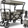 Tresko- Bolderkar, Grijs, Opvouwbaar, Met Dakje, Geschikt Tot 80 Kg - Bolderwagen - Kinderenvervoer - Bolderkarren - Tuinkar - Kinderwagen -Buiten Kamperen 1200x1156 4
