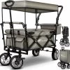 Wildebeest Bolderkar Opvouwbaar Grijs - Bolderwagen Met Kinder Zitje - Bolderkarren - Handkar Grijs - Opvouwbaar Transportwagen - Transportkar - Handkar Tuin Trolley Met Dak Transport Trolley XXL -Buiten Kamperen 1200x1156 5
