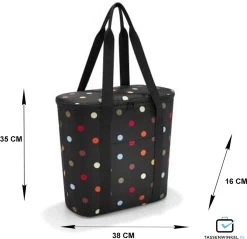 Reisenthel Thermoshopper Koeltas - 15L - Dots Zwart -Buiten Kamperen 1200x1159