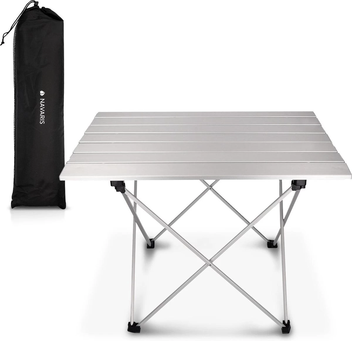Navaris Campingtafel - Inklapbaar Campingtafeltje Van Aluminium - Opvouwbare Tafel Inclusief Draagtas - Picknicktafel - Zilver 6 Navaris Campingtafel - Inklapbaar Campingtafeltje Van Aluminium - Opvouwbare Tafel Inclusief Draagtas - Picknicktafel - Zilver - Afbeelding 4