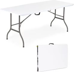 Buiten Kamperen 47 Inklapbare Tafel - Opklaptafel - 180x70x73,5 Cm - Wit