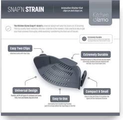 SensaHome- Siliconen Vergiet - Keuken Afgietdeksel - Afgiethulp - Siliconen - BPA Vrij - Grijs -Buiten Kamperen 1200x1171 3