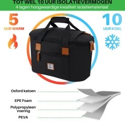 Brisby 4 Laags Geïsoleerde Koeltas - Boodschappentas 21 Liter - Zwart -Buiten Kamperen 1200x1178 3